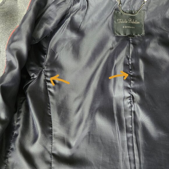 Aritzia Talula Babaton Grey Wool Cashmere Blend Pea Coat XXS - Picture 7 of 8